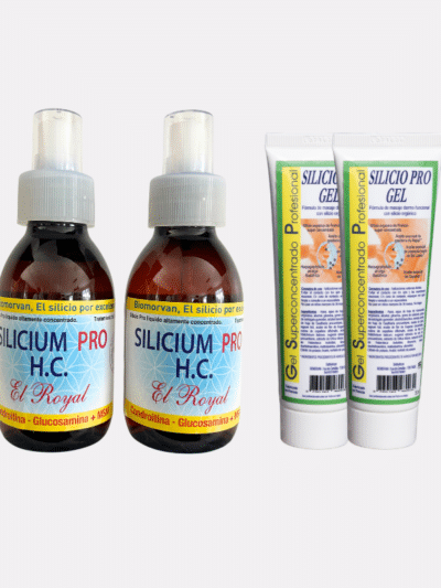 silicio pro líquido altamente concentrado el royal 125 ml x4 + gel silicio pro 50 ml x2 + gel silicio pro 50 ml x2